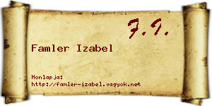 Famler Izabel névjegykártya
